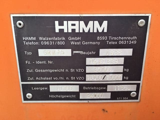 Hamm GRW15 Year: 1989 Pneumatic Tire Roller - photo 3