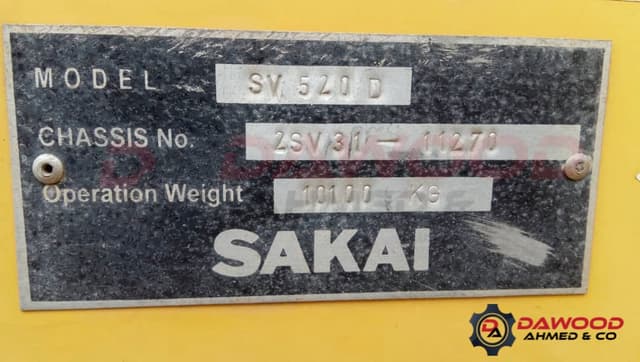 Used Sakai SV520D Vibratory Roller, S/no: 2SV31-11270 Year: 2015 - photo 4