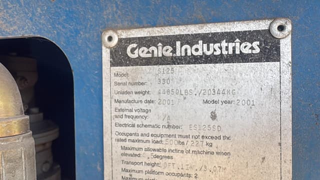 Used Genie S-125 Boom Lift 2001 Model Available for Sale - photo 7